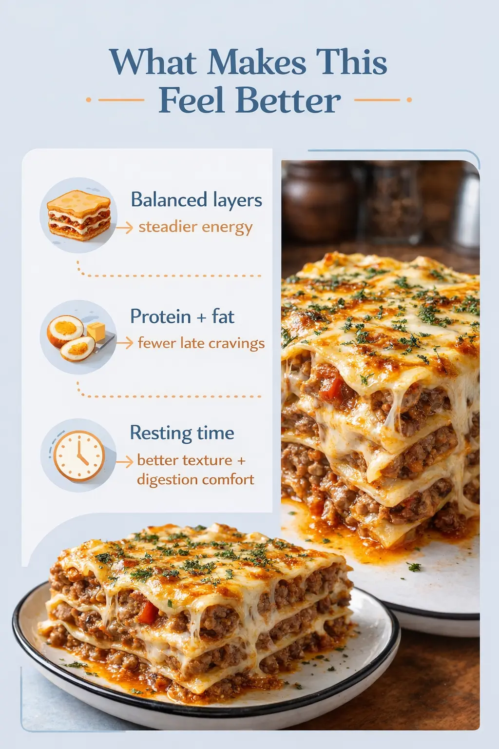 Parmesan Garlic Bacon Cheeseburger Lasagna 6 Why parmesan garlic bacon cheeseburger lasagna feels better with balanced layers, protein, and resting time